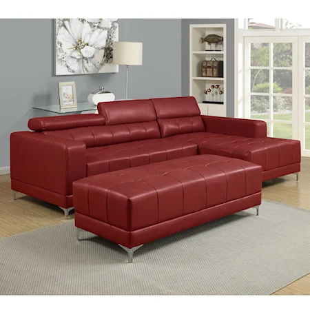 Two Piece Modern Sectional with Chaise