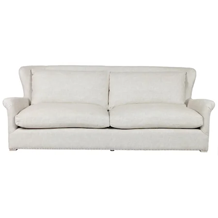 Elise Sofa with Transitional Wing Back and Nail Head Trim