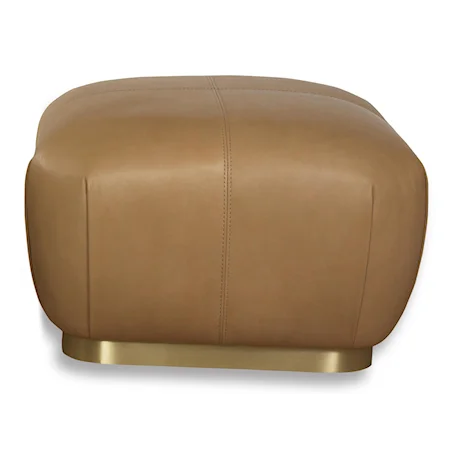 Contemporary Leather Pouf Ottoman