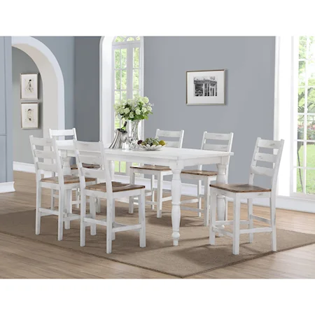 Rustic Gathering Table and Barstool Set
