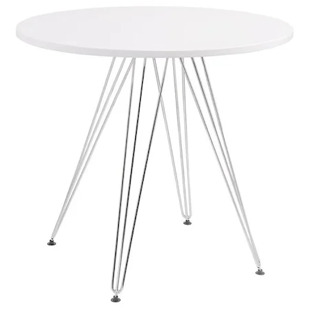 Round Dining Table with Chrome Plated legs