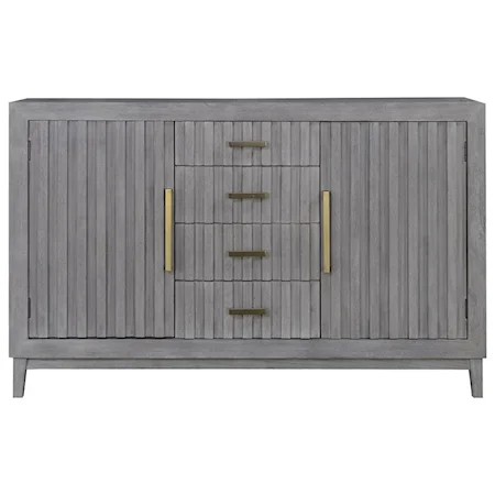 Contemporary 2-Door Server with Brushed Gold Hardware