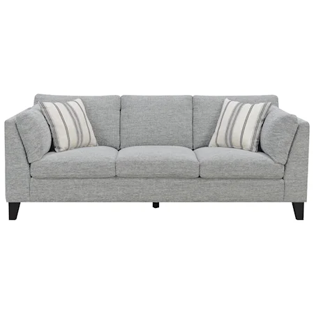 Contemporary Sofa with 4 Accent Pillows