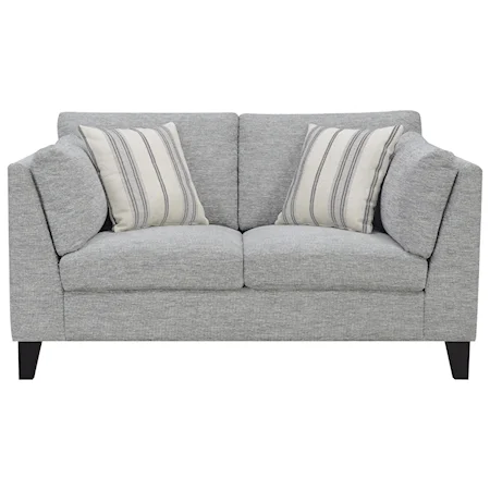 Contemporary Loveseat with 4 Accent Pillows