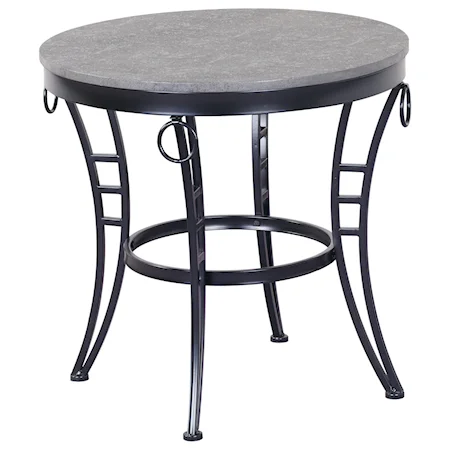 Contemporary 23.5'' Round End Table with Metal Base
