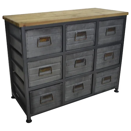 Metal 9-Drawer Accent Cabinet
