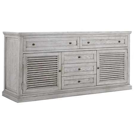 Relaxed Vintage 5-Drawer Dresser with 2 Doors