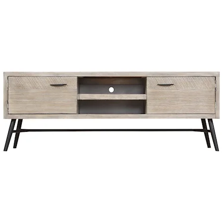 Contemporary TV Console with Wire Access Hole
