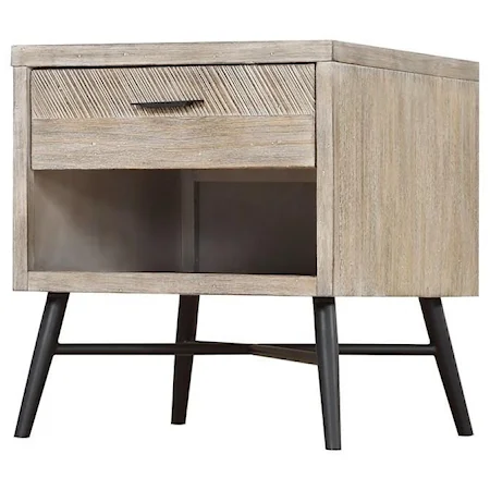 Contemporary End Table with 1 Drawer and 1 Shelf