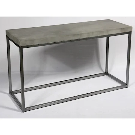 Contemporary Sofa Table with Concrete-Finish Top
