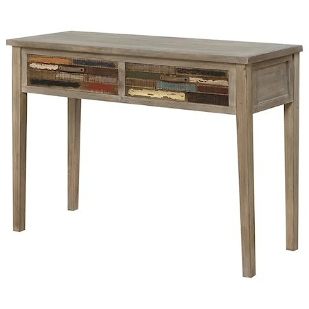 Multi Color Console Table with 2 Drawers