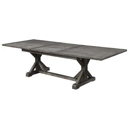 Dining Table with 28" Butterfly Leaf and Farmhouse Trestle Base