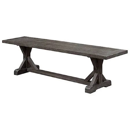 Wood Dining Bench with Trestle Base