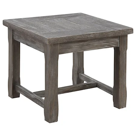 End Table with Rustic Charcoal Finish