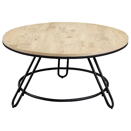 Industrial Cocktail Table with Swivel Top