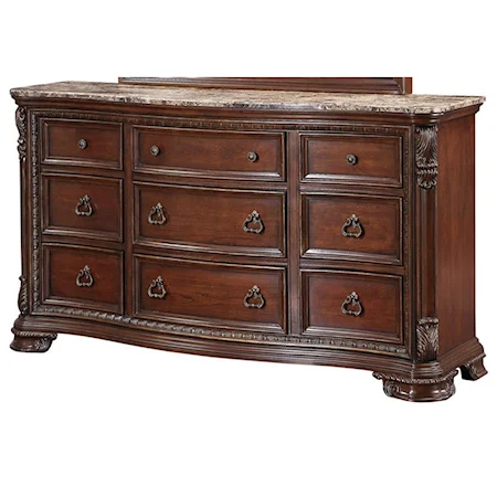 Dresser with Acanthus Leaf Detailing and Stone Top