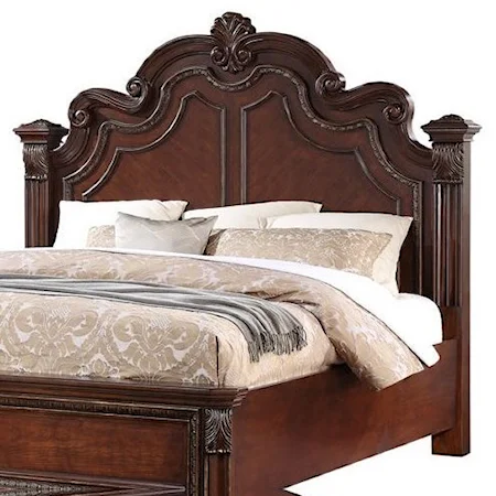 Queen Headboard with Acanthus Leaf Detailing