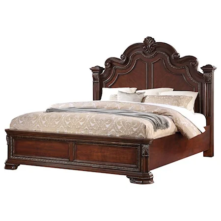 King Bed with Acanthus Leaf Detailing