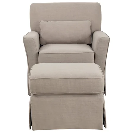 Transitional Swivel Glider with Ottoman