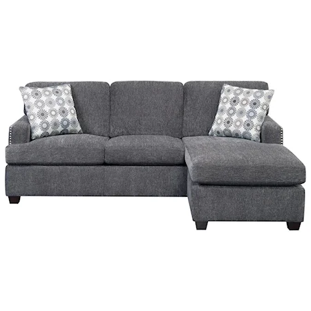 Transitional Queen Sleeper Sofa with Chaise