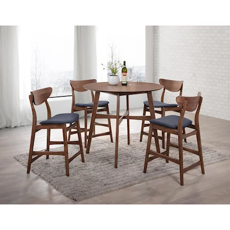 Mid-Century Modern Gathering Height Table and Chair Set