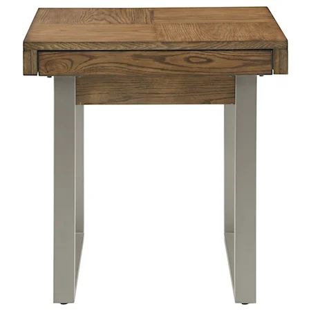 Contemporary End Table with USB Charging Port