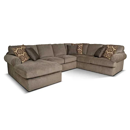 Left Chaise Sectional Sofa with Large Cushions