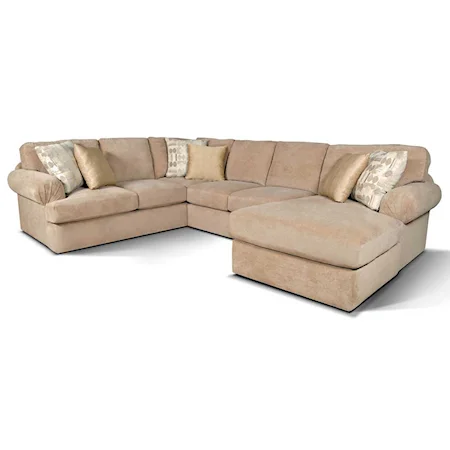 Right Chaise Sectional Sofa with Large Cushions