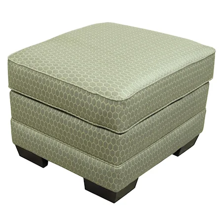 Upholstered Ottoman with Exposed Feet