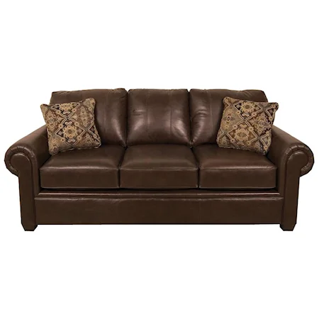 Solid Leather Sofa with Casual Elegance