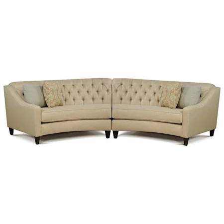 2 Piece Curved Sectional Sofa