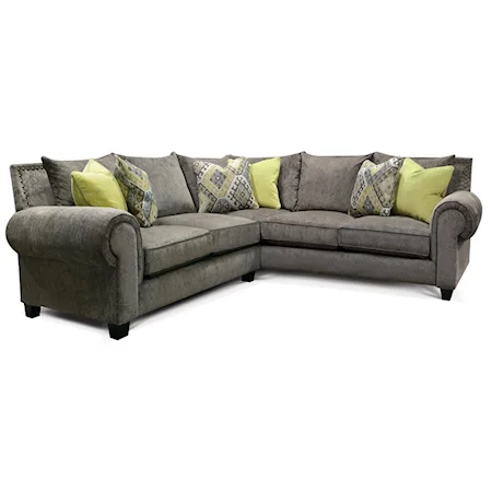 Transitional 2-Piece Sectional with Nailhead Trim