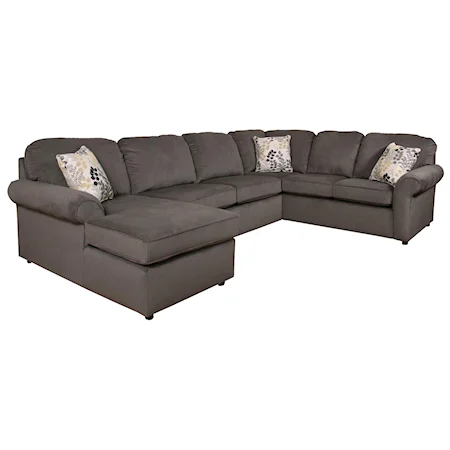 5-6 Seat (left side) Chaise Sectional with Visco Sleeper