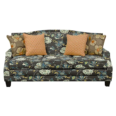 Traditional Stationary Sofa with Nail Head Trim