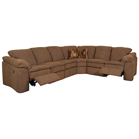 Six Person Reclining Sectional Sofa with Corner Construction