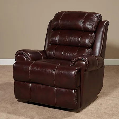 Glider Recliner with Rolled Arms