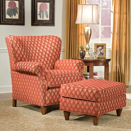 Traditional Chair and Ottoman
