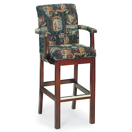 Upholstered Bar Stool with Chippendale Legs