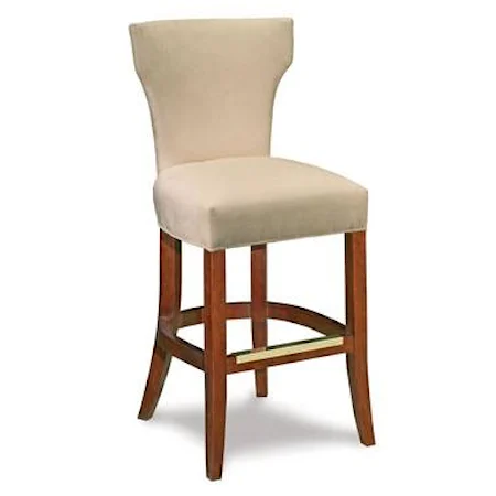 Upholstered Barstool w/ Curved Back