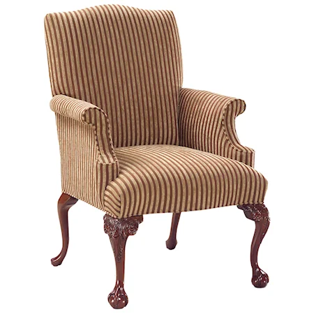 Luxurious Accent Chair with Claw and Ball Feet