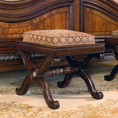 Curule Bunching Bench with Upholstered Seat