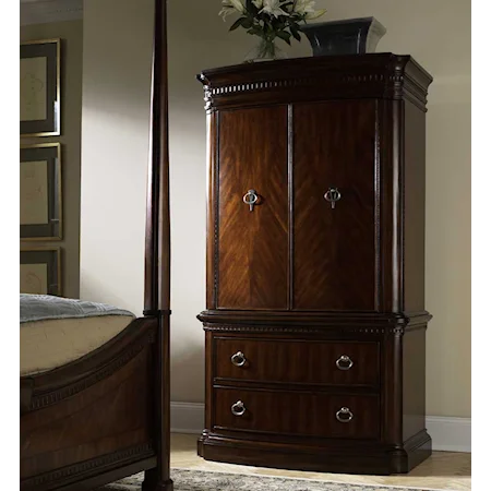 Entertainment Armoire with Scallop Molding