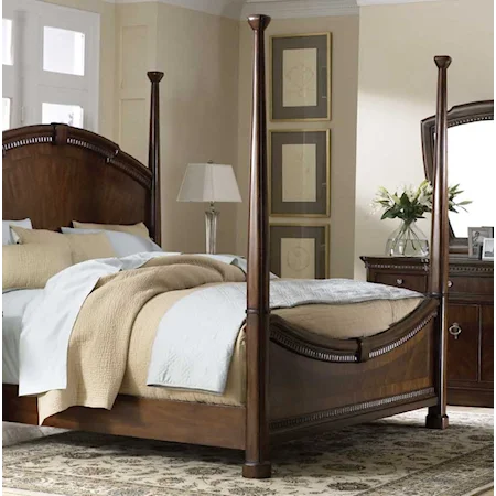 Poster Bed with Keystone Cap Rail and Finials