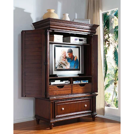 Mangrove Armoire with One Drawer Base