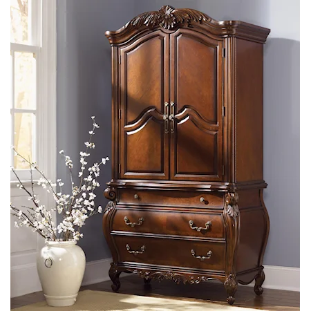 Three-Drawer Bedroom Armoire with Two-Door Cabinet