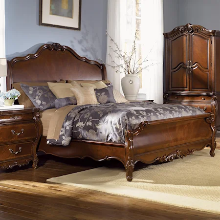 California King-Size Complete Sleigh Bed