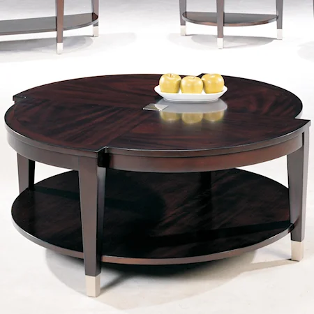 Round Cocktail Table w/ Lower Shelf