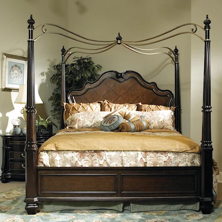 King Canopy Bed w/ Reeded Posts