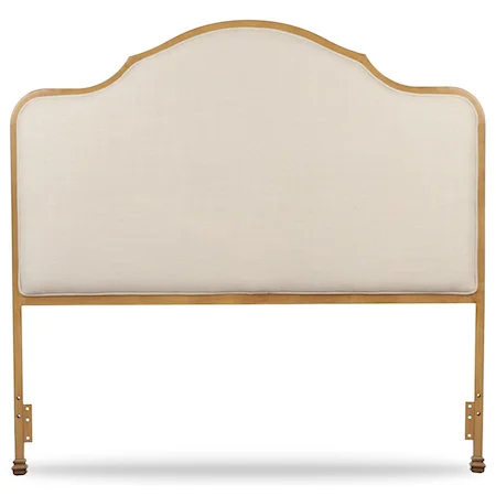 Calvados King Headboard with Sand Colored Upholstery