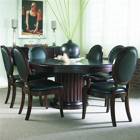 Round Dining Table and Oval Back Chairs